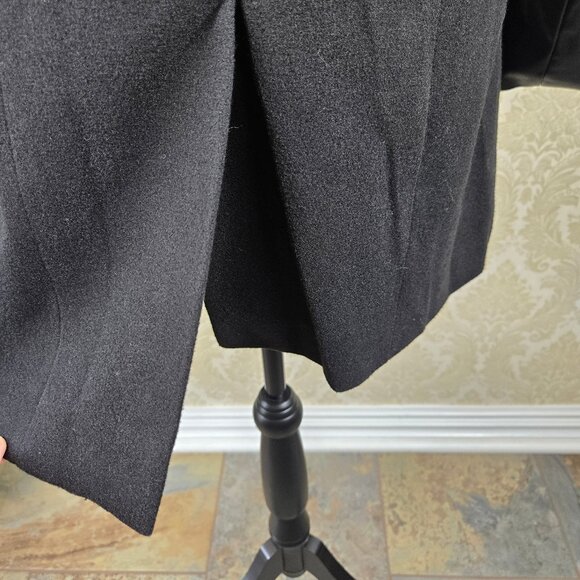 JeyKay Size XL Black Long Length Jacket Faux Leather Sleeves and Trim Pockets - Picture 8 of 11